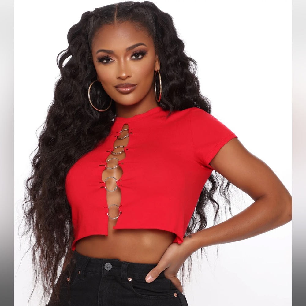 Fashion Nova Dirty Dreams Crop Top in Red